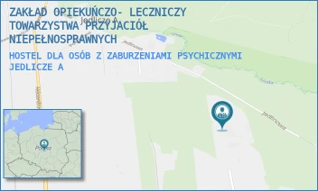 HOSTEL DLA OSÓB Z ZABURZENIAMI PSYCHICZNYMI - ZAKŁAD OPIEKUŃCZO- LECZNICZY TOWARZYSTWA PRZYJACIÓŁ NIEPEŁNOSPRAWNYCH - JEDLINOWA 42/44,  JEDLICZE A