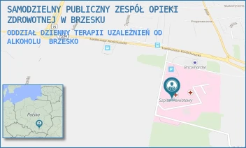 ODDZIAŁ DZIENNY TERAPII UZALEŻNIEŃ OD ALKOHOLU - SAMODZIELNY PUBLICZNY ZESPÓŁ OPIEKI ZDROWOTNEJ W BRZESKU - UL. TADEUSZA KOŚCIUSZKI 68,  BRZESKO