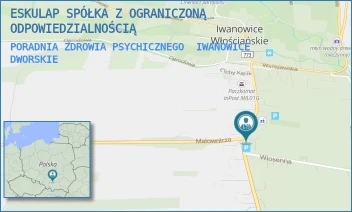 PORADNIA ZDROWIA PSYCHICZNEGO - ESKULAP SPÓŁKA Z OGRANICZONĄ ODPOWIEDZIALNOŚCIĄ - IWANOWICE DWORSKIE 68,  IWANOWICE DWORSKIE
