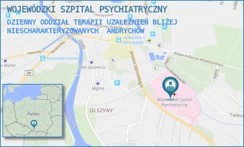 DZIENNY ODDZIAŁ TERAPII UZALEŻNIEŃ BLIŻEJ NIESCHARAKTERYZOWANYCH - WOJEWÓDZKI SZPITAL PSYCHIATRYCZNY - UL. JAROSŁAWA DĄBROWSKIEGO 19,  ANDRYCHÓW