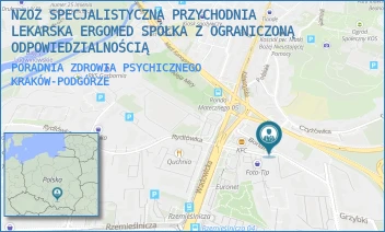 PORADNIA ZDROWIA PSYCHICZNEGO - NZOZ SPECJALISTYCZNA PRZYCHODNIA LEKARSKA ERGOMED SPÓŁKA Z OGRANICZONĄ ODPOWIEDZIALNOŚCIĄ - UL. BONARKA 18,  KRAKÓW-PODGÓRZE