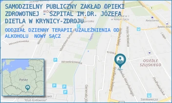 ODDZIAŁ DZIENNY TERAPII UZALEŻNIENIA OD ALKOHOLU - SAMODZIELNY PUBLICZNY ZAKŁAD OPIEKI ZDROWOTNEJ - SZPITAL IM.DR. JÓZEFA DIETLA W KRYNICY-ZDROJU - UL. LUDWIKA WARYŃSKIEGO 1,  NOWY SĄCZ