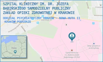 ODDZIAŁ PSYCHIATRYCZNY KRAKÓW - NOWA HUTA II - SZPITAL KLINICZNY IM. DR. JÓZEFA BABIŃSKIEGO SAMODZIELNY PUBLICZNY ZAKŁAD OPIEKI ZDROWOTNEJ W KRAKOWIE - BABIŃSKIEGO 29,  KRAKÓW-PODGÓRZE