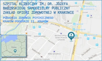 PORADNIA ZDROWIA PSYCHICZNEGO KRAKÓW-PODGÓRZE II - SZPITAL KLINICZNY IM. DR. JÓZEFA BABIŃSKIEGO SAMODZIELNY PUBLICZNY ZAKŁAD OPIEKI ZDROWOTNEJ W KRAKOWIE - UL. CEGIELNIANA 4A,  KRAKÓW