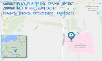 PORADNIA ZDROWIA PSYCHICZNEGO - SZPITAL IM. OJCA RAFAŁA Z PROSZOWIC SAMODZIELNY PUBLICZNY ZESPÓŁ OPIEKI ZDROWOTNEJ W PROSZOWICACH - UL. MIKOŁAJA KOPERNIKA 13,  PROSZOWICE