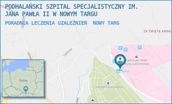 PORADNIA LECZENIA UZALEŻNIEŃ - PODHALAŃSKI SZPITAL SPECJALISTYCZNY IM. JANA PAWŁA II W NOWYM TARGU - UL. SZPITALNA 14,  NOWY TARG