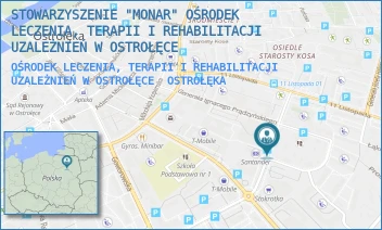 OŚRODEK LECZENIA, TERAPII I REHABILITACJI UZALEŻNIEŃ W OSTROŁĘCE - STOWARZYSZENIE "MONAR" OŚRODEK LECZENIA, TERAPII I REHABILITACJI UZALEŻNIEŃ W OSTROŁĘCE - INWALIDÓW WOJENNYCH 21,  OSTROŁĘKA