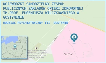 ODDZIAŁ PSYCHIATRYCZNY III - WOJEWÓDZKI SAMODZIELNY ZESPÓŁ PUBLICZNYCH ZAKŁADÓW OPIEKI ZDROWOTNEJ IM.PROF. EUGENIUSZA WILCZKOWSKIEGO W GOSTYNINIE - ZALESIE 1,  GOSTYNIN