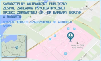 ODDZIAŁ TERAPII UZALEŻNIENIA OD ALKOHOLU - SAMODZIELNY WOJEWÓDZKI PUBLICZNY ZESPÓŁ ZAKŁADÓW PSYCHIATRYCZNEJ OPIEKI ZDROWOTNEJ IM. DR BARBARY BORZYM W RADOMIU - KRYCHNOWICKA 1,  RADOM