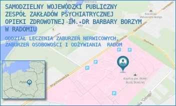 ODDZIAŁ LECZENIA ZABURZEŃ NERWICOWYCH, ZABURZEŃ OSOBOWOŚCI I ODŻYWIANIA - SAMODZIELNY WOJEWÓDZKI PUBLICZNY ZESPÓŁ ZAKŁADÓW PSYCHIATRYCZNEJ OPIEKI ZDROWOTNEJ IM. DR BARBARY BORZYM W RADOMIU - KRYCHNOWICKA 1,  RADOM