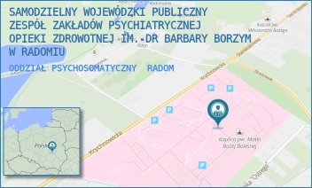ODDZIAŁ PSYCHOSOMATYCZNY - SAMODZIELNY WOJEWÓDZKI PUBLICZNY ZESPÓŁ ZAKŁADÓW PSYCHIATRYCZNEJ OPIEKI ZDROWOTNEJ IM. DR BARBARY BORZYM W RADOMIU - KRYCHNOWICKA 1,  RADOM