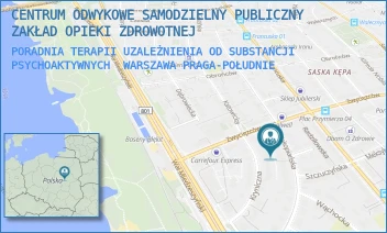 PORADNIA TERAPII UZALEŻNIENIA OD SUBSTANCJI PSYCHOAKTYWNYCH - CENTRUM ODWYKOWE SAMODZIELNY PUBLICZNY ZAKŁAD OPIEKI ZDROWOTNEJ - ZAKOPIAŃSKA 33,  WARSZAWA PRAGA-POŁUDNIE