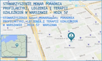 STOWARZYSZENIE "MONAR" PORADNIA PROFILAKTYKI, LECZENIA I TERAPII UZALEŻNIEŃ W WARSZAWIE - HOŻA 57 - STOWARZYSZENIE MONAR PORADNIA PROFILAKTYKI, LECZENIA I TERAPII UZALEŻNIEŃ W WARSZAWIE - HOŻA 57 - HOŻA 57,  WARSZAWA