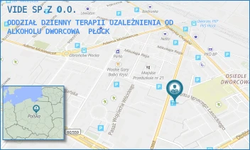 ODDZIAŁ DZIENNY TERAPII UZALEŻNIENIA OD ALKOHOLU DWORCOWA - VIDE SP.Z O.O. - DWORCOWA 14,  PŁOCK