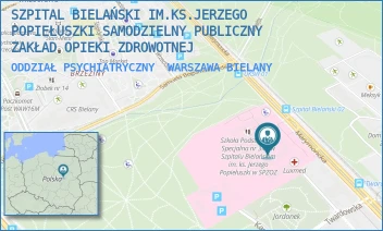 ODDZIAŁ PSYCHIATRYCZNY - SZPITAL BIELAŃSKI IM.KS.JERZEGO POPIEŁUSZKI SAMODZIELNY PUBLICZNY ZAKŁAD OPIEKI ZDROWOTNEJ - CEGŁOWSKA 80,  WARSZAWA BIELANY