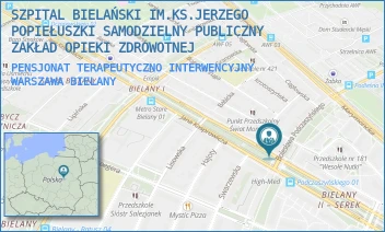 PENSJONAT TERAPEUTYCZNO INTERWENCYJNY - SZPITAL BIELAŃSKI IM.KS.JERZEGO POPIEŁUSZKI SAMODZIELNY PUBLICZNY ZAKŁAD OPIEKI ZDROWOTNEJ - JANA KASPROWICZA 30,  WARSZAWA BIELANY