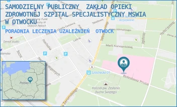 PORADNIA LECZENIA UZALEŻNIEŃ - SAMODZIELNY PUBLICZNY  ZAKŁAD OPIEKI ZDROWOTNEJ SZPITAL SPECJALISTYCZNY MSWIA W OTWOCKU - BOLESŁAWA PRUSA 1/3,  OTWOCK