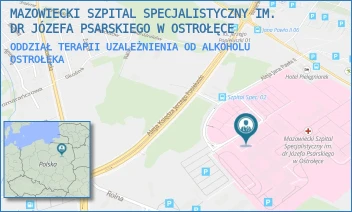 ODDZIAŁ TERAPII UZALEŻNIENIA OD ALKOHOLU - MAZOWIECKI SZPITAL SPECJALISTYCZNY IM. DR JÓZEFA PSARSKIEGO W OSTROŁĘCE - JANA PAWŁA II 120A,  OSTROŁĘKA