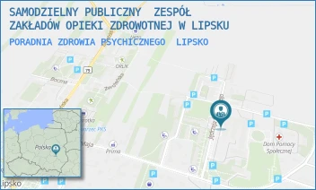 PORADNIA ZDROWIA PSYCHICZNEGO - SAMODZIELNY PUBLICZNY  ZESPÓŁ ZAKŁADÓW OPIEKI ZDROWOTNEJ W LIPSKU - RAFAŁA CZERWIAKOWSKIEGO 1,  LIPSKO