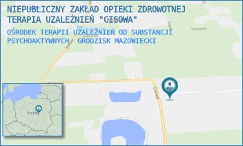 OŚRODEK TERAPII UZALEŻNIEŃ OD SUBSTANCJI PSYCHOAKTYWNYCH - NIEPUBLICZNY ZAKŁAD OPIEKI ZDROWOTNEJ TERAPIA UZALEŻNIEŃ "CISOWA" - CZARNY LAS , CISOWA 20,  GRODZISK MAZOWIECKI