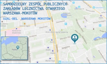 UZAL-BEL - SAMODZIELNY ZESPÓŁ PUBLICZNYCH ZAKŁADÓW LECZNICTWA OTWARTEGO WARSZAWA-MOKOTÓW - BELGIJSKA 4,  WARSZAWA MOKOTÓW