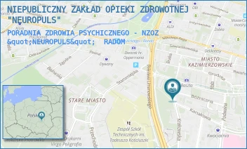PORADNIA ZDROWIA PSYCHICZNEGO - NZOZ "NEUROPULS" - NIEPUBLICZNY ZAKŁAD OPIEKI ZDROWOTNEJ "NEUROPULS" ANITA BINIASZEWSKA-WIECZOREK - KRAKOWSKA 5/7/7,  RADOM