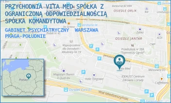 GABINET PSYCHIATRYCZNY - PRZYCHODNIA VITA MED SPÓŁKA Z OGRANICZONĄ ODPOWIEDZIALNOŚCIĄ SPÓŁKA KOMANDYTOWA - MEISSNERA 7,  WARSZAWA PRAGA-POŁUDNIE