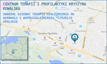 ODDZIAL DZIENNY TERAPII UZALEŻNIENIA OD ALKOHOLU I WSPÓŁUZALEŻNIENIA - CENTRUM TERAPII I PROFILAKTYKI KRYSTYNA KOWALSKA - UL. STRAŻACKA 10,  STRZELCE OPOLSKIE