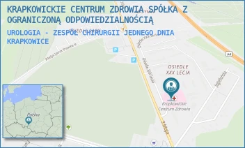 UROLOGIA - ZESPÓŁ CHIRURGII JEDNEGO DNIA - KRAPKOWICKIE CENTRUM ZDROWIA SPÓŁKA Z OGRANICZONĄ ODPOWIEDZIALNOŚCIĄ - UL. OŚ. XXX-LECIA 21,  KRAPKOWICE