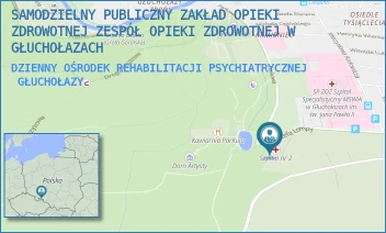 DZIENNY OŚRODEK REHABILITACJI PSYCHIATRYCZNEJ - SAMODZIELNY PUBLICZNY ZAKŁAD OPIEKI ZDROWOTNEJ ZESPÓŁ OPIEKI ZDROWOTNEJ W GŁUCHOŁAZACH - UL. LOMPY 2,  GŁUCHOŁAZY