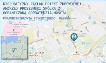 PORADNIA ZDROWIA PSYCHICZNEGO - NIEPUBLICZNY ZAKŁAD OPIEKI ZDROWOTNEJ ANDRZEJ PROSZEWSKI SPÓŁKA Z OGRANICZONĄ ODPOWIEDZIALNOŚCIĄ - UL. JANA PIELOKA 14,  OLESNO