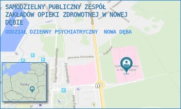 ODDZIAŁ DZIENNY PSYCHIATRYCZNY - SAMODZIELNY PUBLICZNY ZESPÓŁ ZAKŁADÓW OPIEKI ZDROWOTNEJ W NOWEJ DĘBIE - UL. M.C.SKŁODOWSKIEJ 1A,  NOWA DĘBA