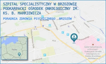 PORADNIA ZDROWIA PSYCHICZNEGO - SZPITAL SPECJALISTYCZNY W BRZOZOWIE PODKARPACKI OŚRODEK ONKOLOGICZNY IM. KS. B. MARKIEWICZA - UL. KS. JÓZEFA BIELAWSKIEGO 16,  BRZOZÓW