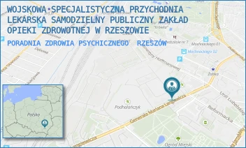 PORADNIA ZDROWIA PSYCHICZNEGO - WOJSKOWA SPECJALISTYCZNA PRZYCHODNIA LEKARSKA SAMODZIELNY PUBLICZNY ZAKŁAD OPIEKI ZDROWOTNEJ W RZESZOWIE - UL. GEN. MARIANA LANGIEWICZA 4,  RZESZÓW