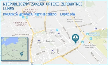 PORADNIA ZDROWIA PSYCHICZNEGO - NIEPUBLICZNY ZAKŁAD OPIEKI ZDROWOTNEJ LUMED - KOŚCIUSZKI 16,  LUBACZÓW