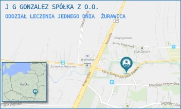 ODDZIAŁ LECZENIA JEDNEGO DNIA - J G GONZALEZ SPÓŁKA Z O.O. - UL. OJCA ŚW. JANA PAWŁA II 218,  ŻURAWICA