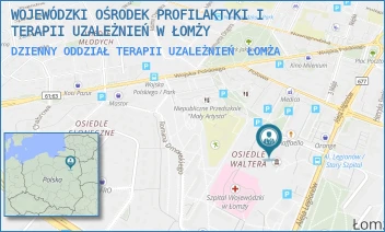 DZIENNY ODDZIAŁ TERAPII UZALEŻNIEŃ - WOJEWÓDZKI OŚRODEK PROFILAKTYKI I TERAPII UZALEŻNIEŃ W ŁOMŻY - MARII SKŁODOWSKIEJ CURIE 1,  ŁOMŻA