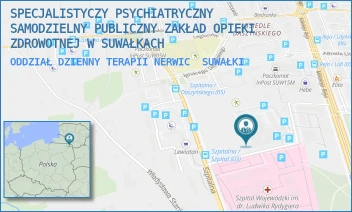 ODDZIAŁ DZIENNY TERAPII NERWIC - SPECJALISTYCZY PSYCHIATRYCZNY SAMODZIELNY PUBLICZNY ZAKŁAD OPIEKI ZDROWOTNEJ W SUWAŁKACH - SZPITALNA 62,  SUWAŁKI