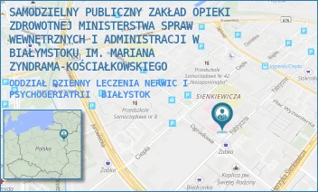 ODDZIAŁ DZIENNY LECZENIA NERWIC I PSYCHOGERIATRII - SAMODZIELNY PUBLICZNY ZAKŁAD OPIEKI ZDROWOTNEJ MINISTERSTWA SPRAW WEWNĘTRZNYCH I ADMINISTRACJI W BIAŁYMSTOKU IM. MARIANA ZYNDRAMA-KOŚCIAŁKOWSKIEGO - FABRYCZNA 27,  BIAŁYSTOK