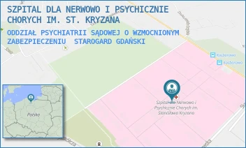 ODDZIAŁ PSYCHIATRII SĄDOWEJ O WZMOCNIONYM ZABEZPIECZENIU - SZPITAL DLA NERWOWO I PSYCHICZNIE CHORYCH IM. ST. KRYZANA - UL. SKARSZEWSKA 7,  STAROGARD GDAŃSKI
