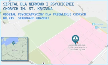 ODDZIAŁ PSYCHIATRYCZNY DLA PRZEWLEKLE CHORYCH NR XIV - SZPITAL DLA NERWOWO I PSYCHICZNIE CHORYCH IM. ST. KRYZANA - UL. SKARSZEWSKA 7,  STAROGARD GDAŃSKI