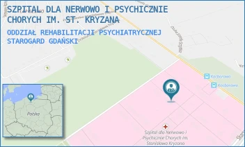 ODDZIAŁ REHABILITACJI PSYCHIATRYCZNEJ - SZPITAL DLA NERWOWO I PSYCHICZNIE CHORYCH IM. ST. KRYZANA - UL. SKARSZEWSKA 7,  STAROGARD GDAŃSKI