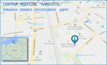 PORADNIA ZDROWIA PSYCHICZNEGO - CENTRUM MEDYCZNE "KARDIOTEL" - UL. JANA Z KOLNA 16,  SOPOT