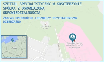 ZAKŁAD OPIEKUŃCZO-LECZNICZY PSYCHIATRYCZNY - SZPITAL SPECJALISTYCZNY W KOŚCIERZYNIE SPÓŁKA Z OGRANICZONĄ ODPOWIEDZIALNOŚCIĄ - UL. SZPITALNA 36,  DZIERŻĄŻNO