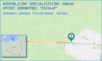 PORADNIA ZDROWIA PSYCHICZNEGO - NIEPUBLICZNY SPECJALISTYCZNY ZAKŁAD OPIEKI ZDROWOTNEJ "ESCULAP" - UL. CHWARZNIEŃSKA 136/138,  GDYNIA
