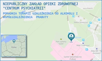PORADNIA TERAPII UZALEŻNIENIA OD ALKOHOLU I WSPÓŁUZALEŻNIENIA - NIEPUBLICZNY ZAKŁAD OPIEKI ZDROWOTNEJ "CENTRUM PSYCHIATRII" - UL. KURACYJNA 30,  PRABUTY