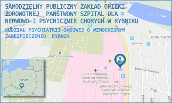 ODDZIAŁ PSYCHIATRII SĄDOWEJ O WZMOCNIONYM ZABEZPIECZENIU - KLINICZNY SZPITAL PSYCHIATRYCZNY SPZOZ W RYBNIKU - UL. GLIWICKA 33,  RYBNIK
