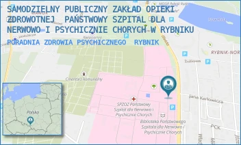 PORADNIA ZDROWIA PSYCHICZNEGO - KLINICZNY SZPITAL PSYCHIATRYCZNY SPZOZ W RYBNIKU - UL. GLIWICKA 33,  RYBNIK