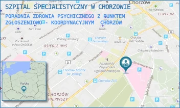 PORADNIA ZDROWIA PSYCHICZNEGO Z PUNKTEM ZGŁOSZENIOWO - KOORDYNACYJNYM - SZPITAL SPECJALISTYCZNY W CHORZOWIE - UL. UL. ZJEDNOCZENIA 10,  CHORZÓW