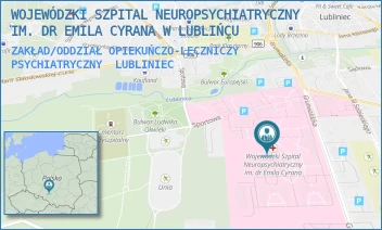 ZAKŁAD/ODDZIAŁ OPIEKUŃCZO-LECZNICZY PSYCHIATRYCZNY - WOJEWÓDZKI SZPITAL NEUROPSYCHIATRYCZNY IM. DR EMILA CYRANA W LUBLIŃCU - UL. GRUNWALDZKA 48,  LUBLINIEC